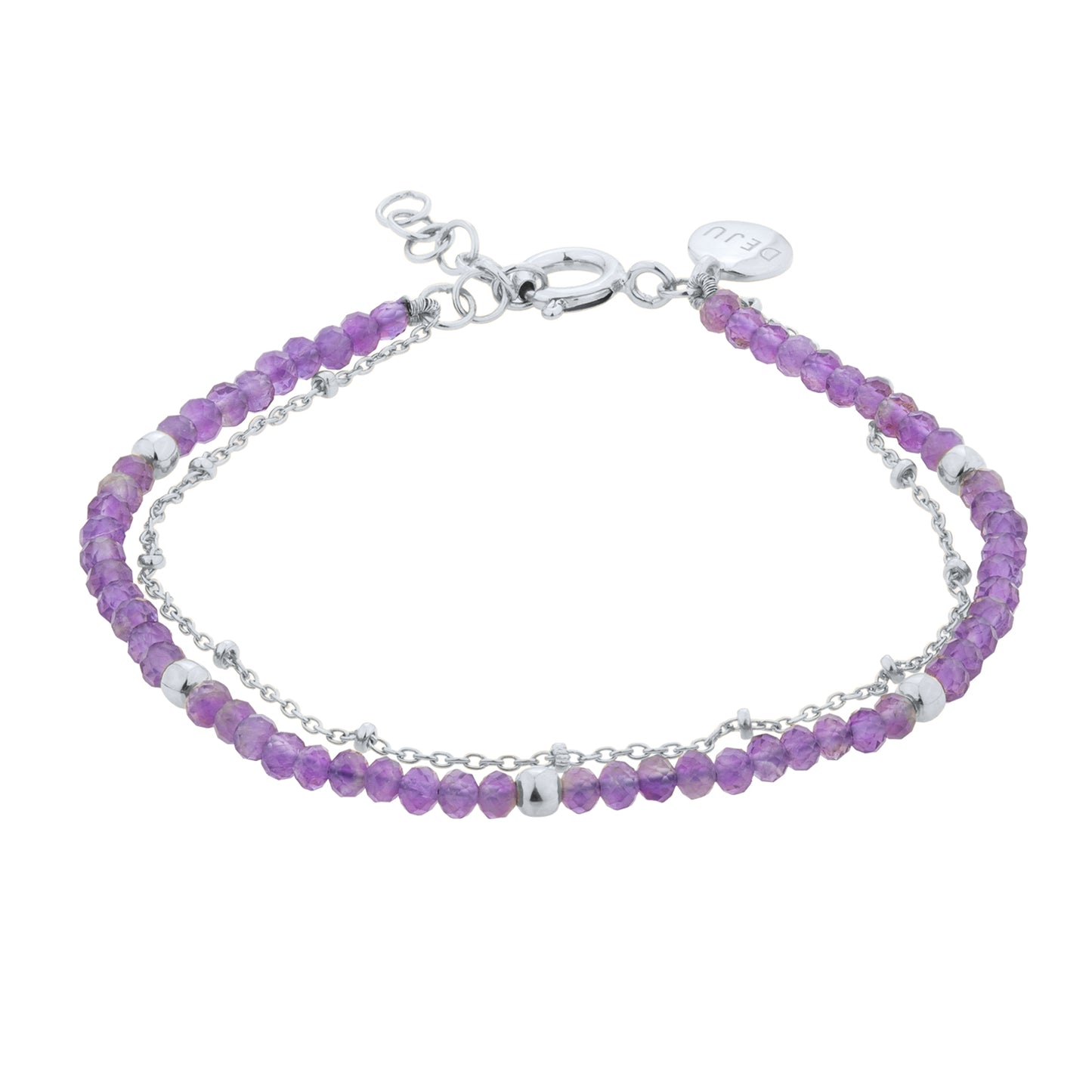Double Strand Bracelet with Amethyst
