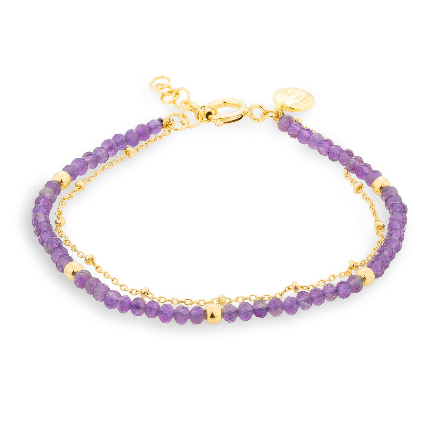 Double Strand Bracelet with Amethyst