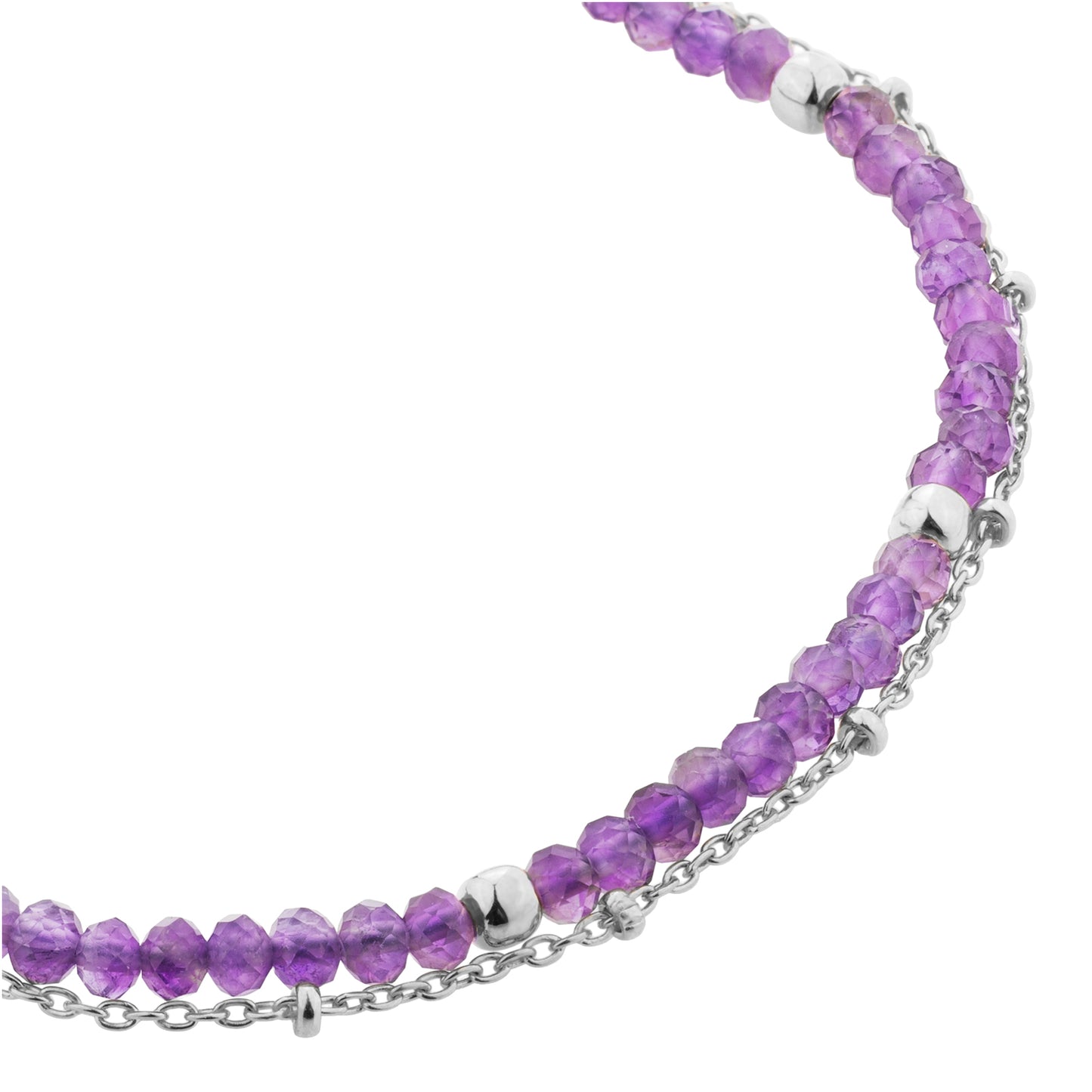 Double Strand Bracelet with Amethyst