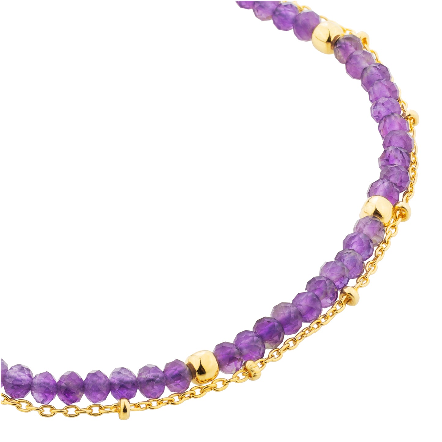 Double Strand Bracelet with Amethyst