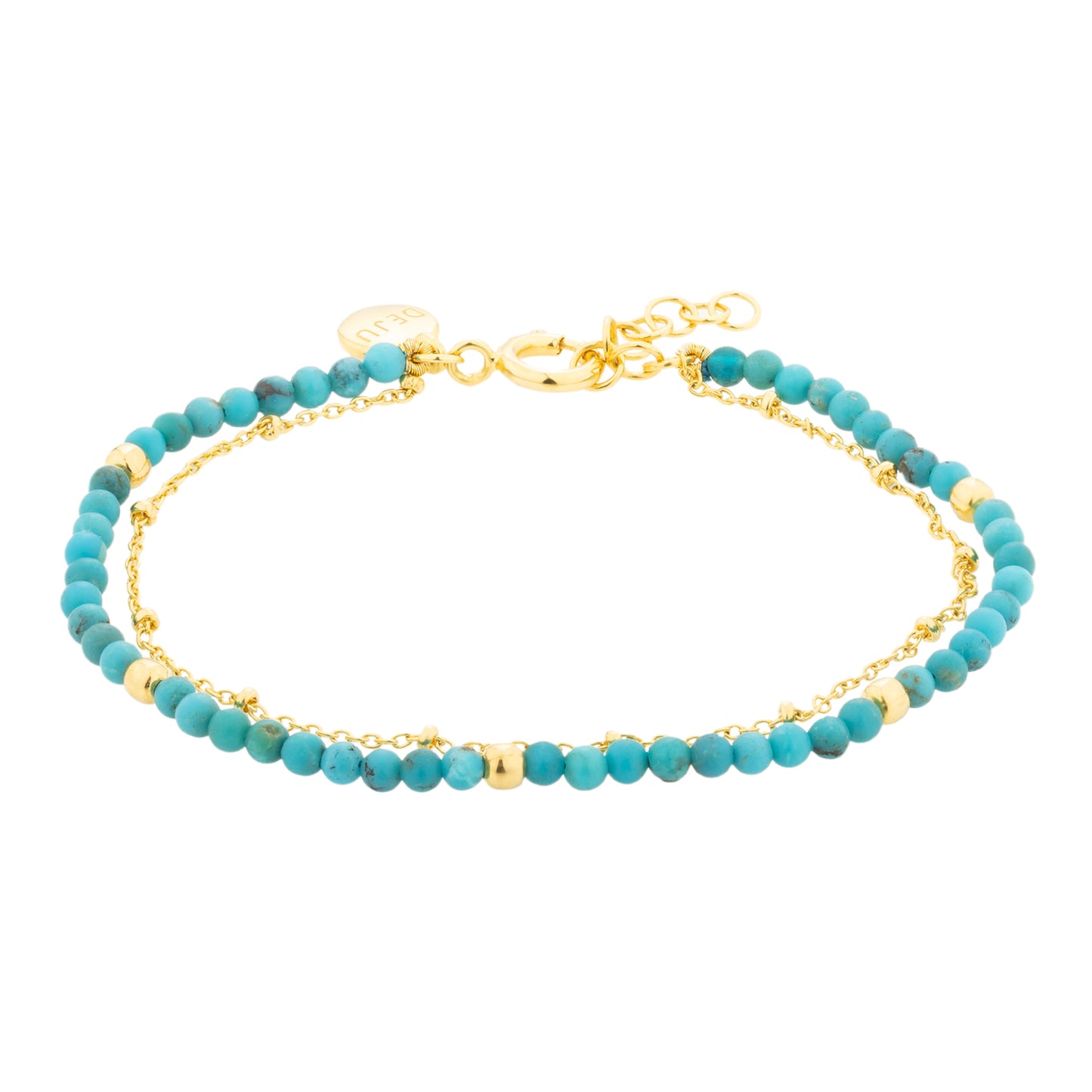 Double Strand Bracelet with Turquoise