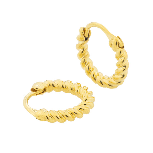 Twisted Rope Huggie Hoops