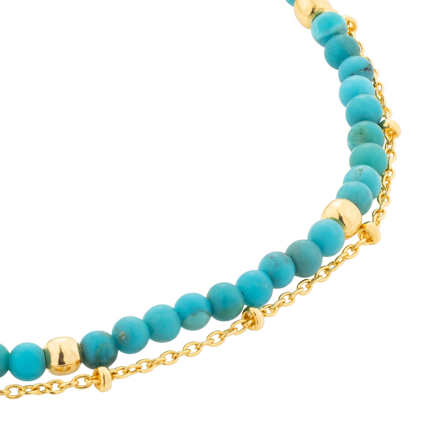 Double Strand Bracelet with Turquoise
